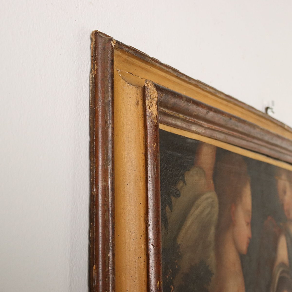 Madonna con Bambino San Giovannino e Angeli Dipinto del XVII secolo Olio su tela-photo-7