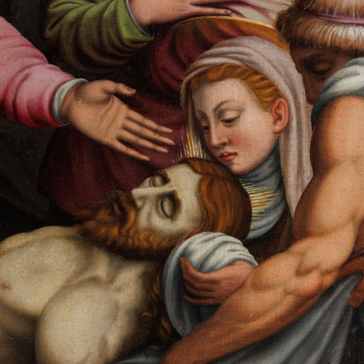 Deposizione di Cristo nel sepolcro. Pittore lombardo (Giuseppe Meda?) 1560-1570 ca.-photo-2