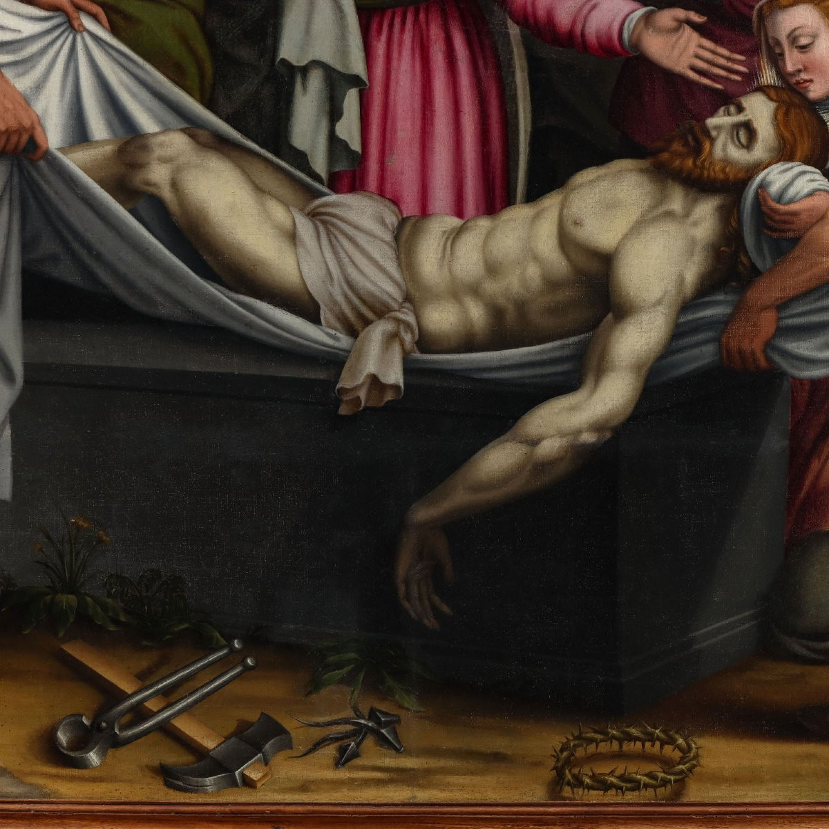 Deposizione di Cristo nel sepolcro. Pittore lombardo (Giuseppe Meda?) 1560-1570 ca.-photo-3
