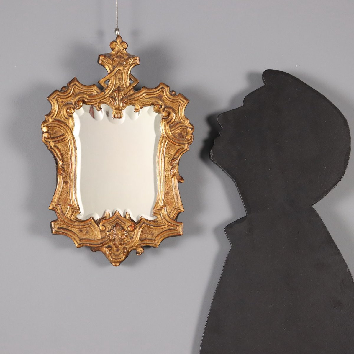 Specchio in Legno Intagliato e Dorato Luigi XIV Italia Primo Quarto XVIII Secolo-photo-2