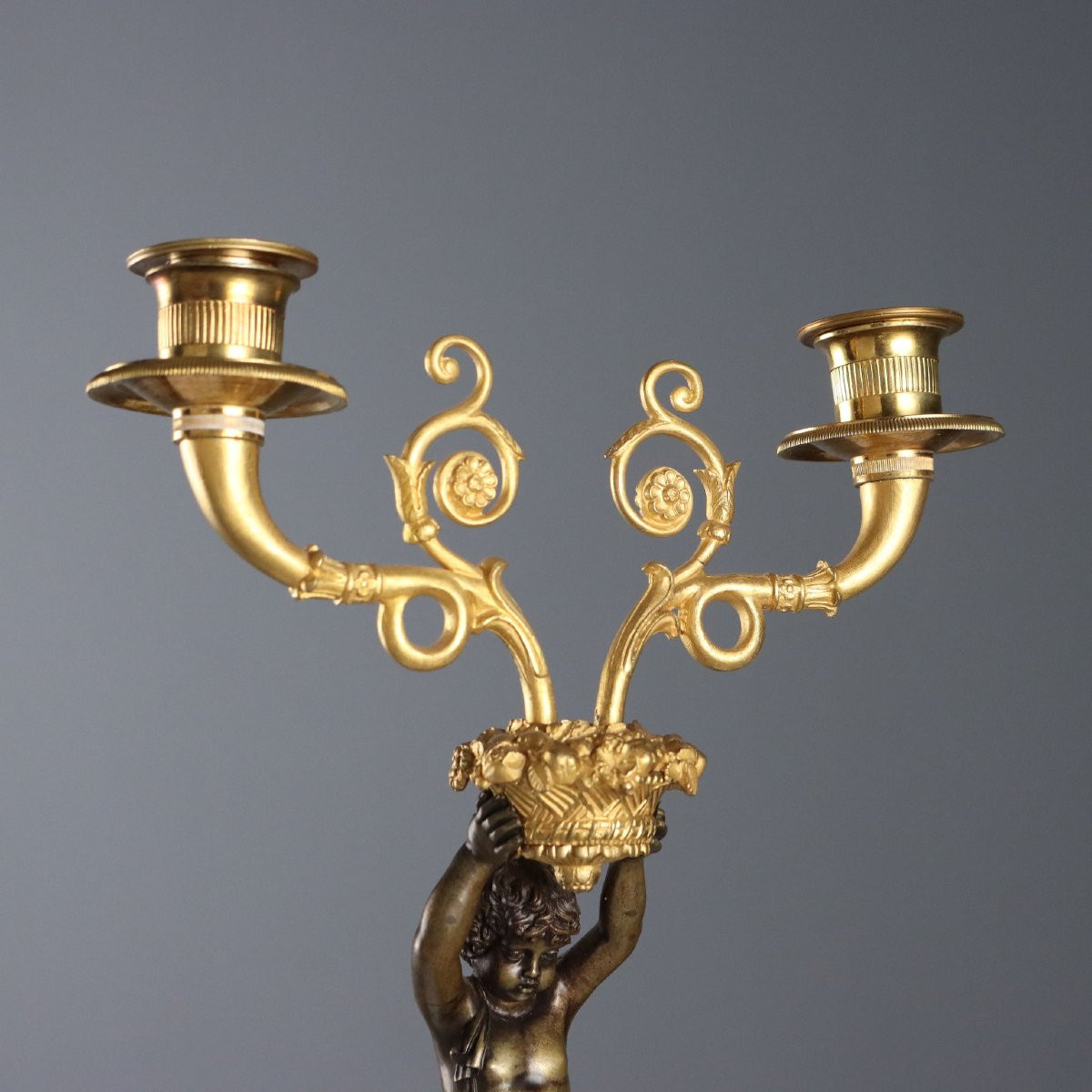 Coppia di Candelabri in Stile Napoleone III Italia Metà '900-photo-4