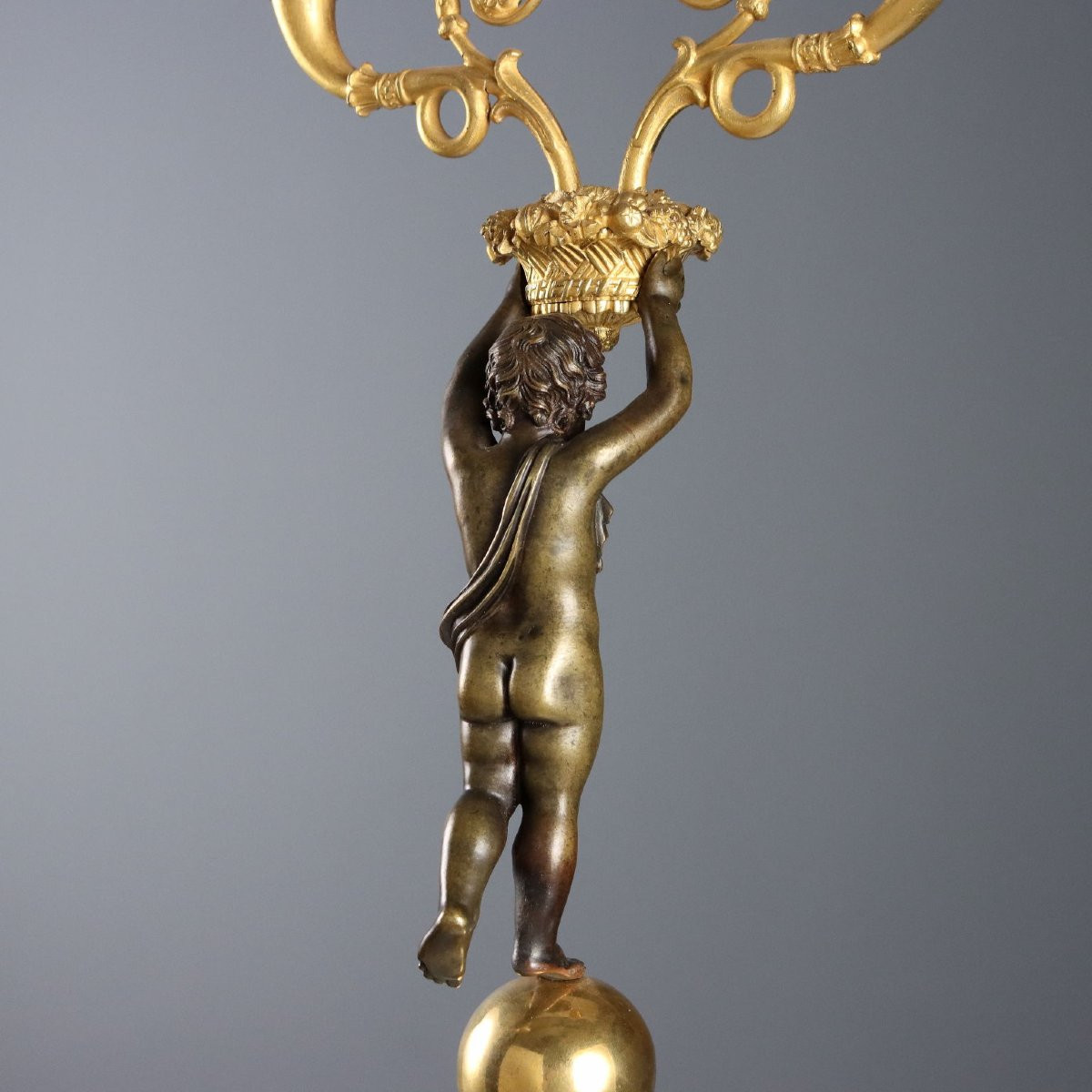 Coppia di Candelabri in Stile Napoleone III Italia Metà '900-photo-2
