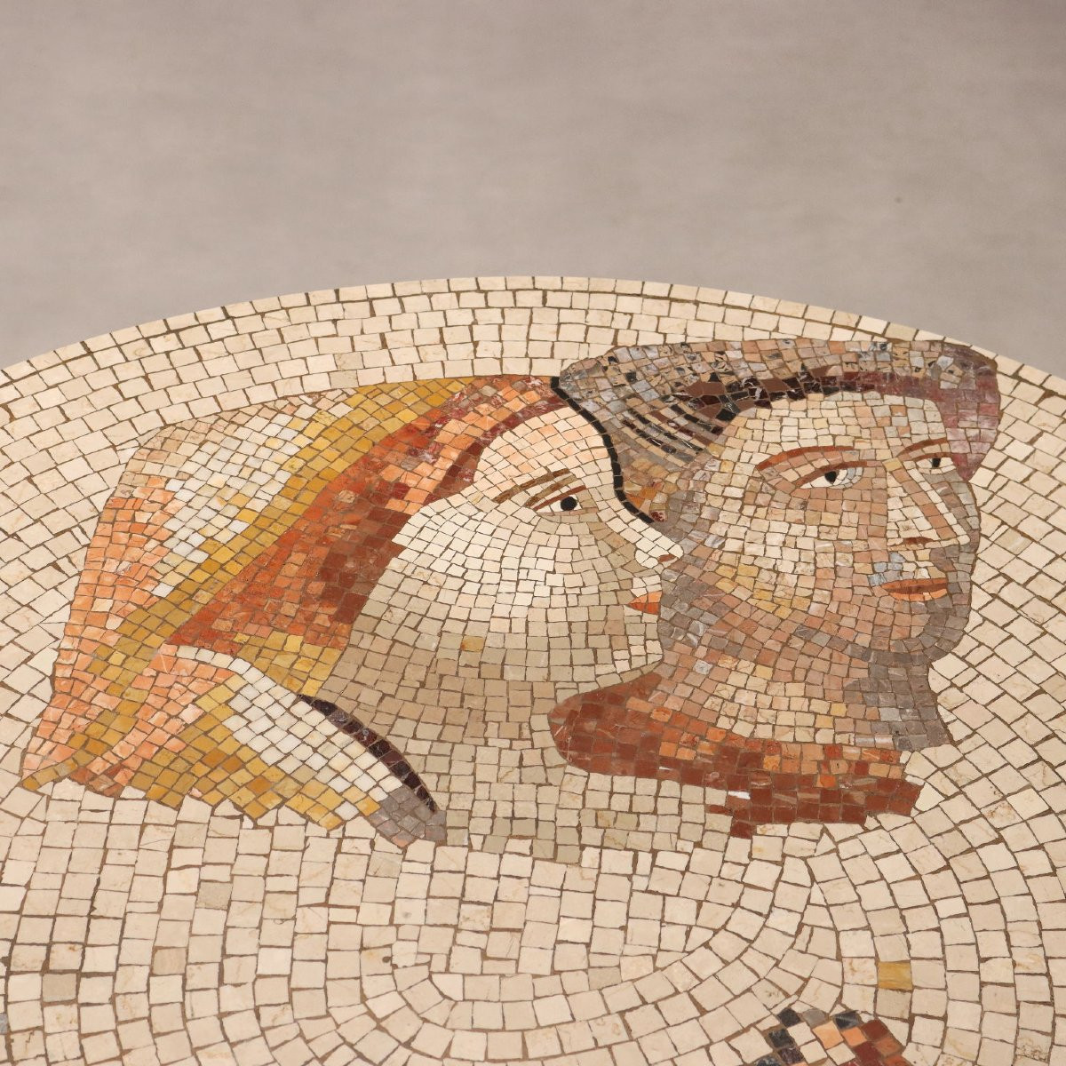 Tavolo Tondo con Piano in Mosaico Italia XIX Secol-photo-4