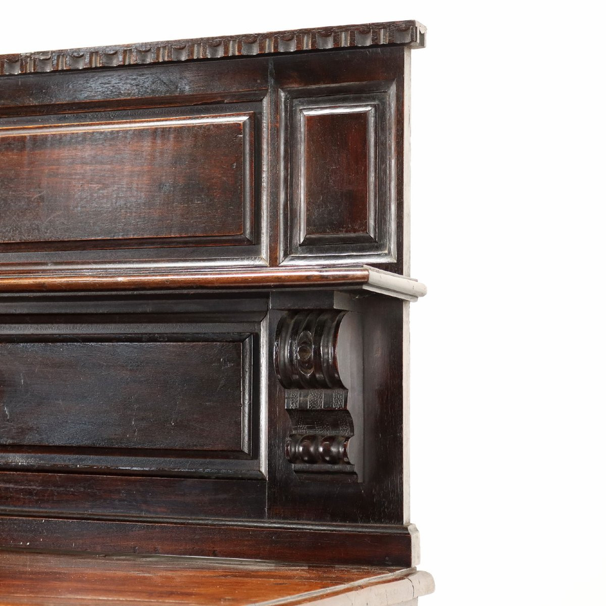 Credenza Barocca con Piattaia in Noce Piemonte Inizio XVIII Secolo-photo-4