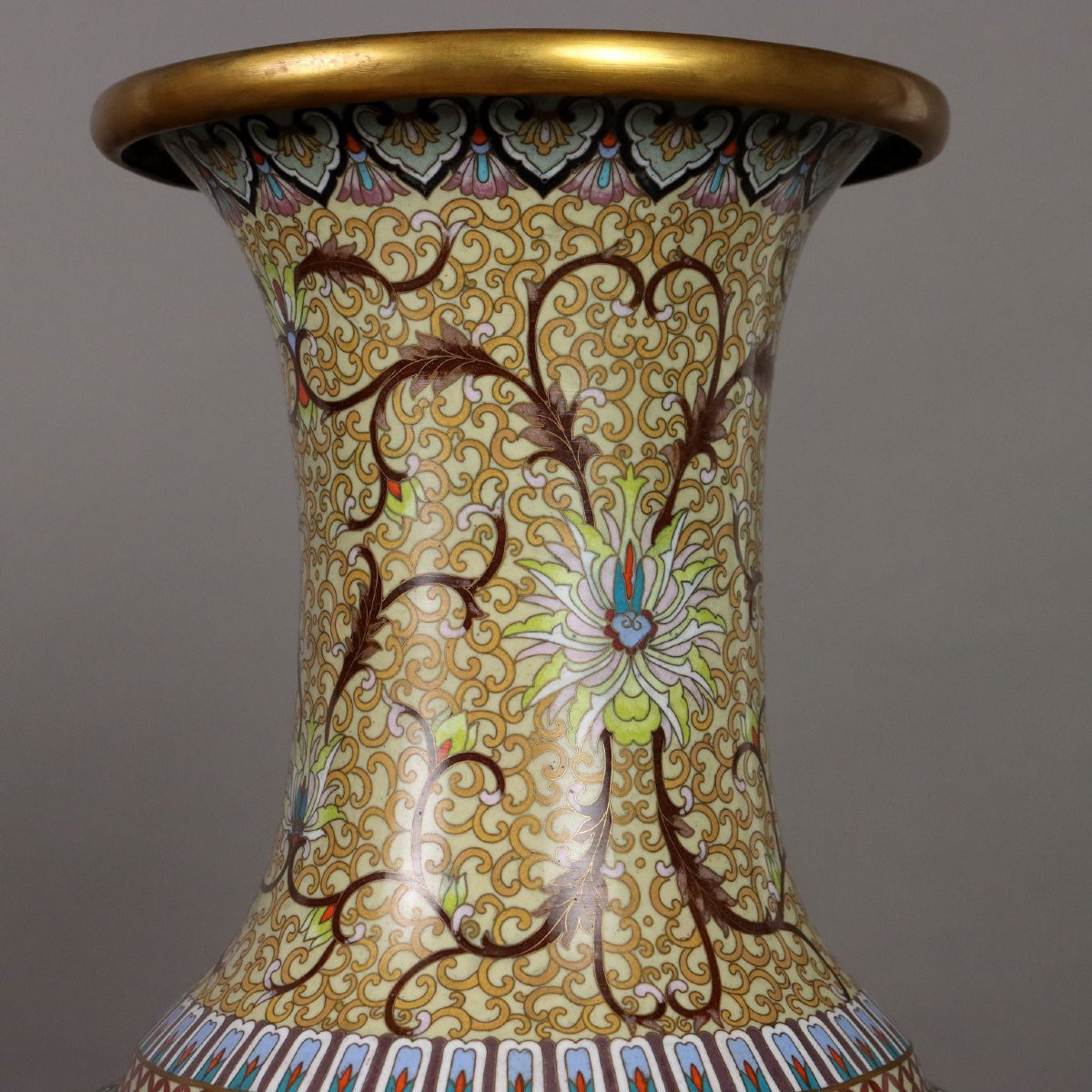 Coppia di Grandi Vasi a Balaustro Cina Anni '60 '70-photo-3