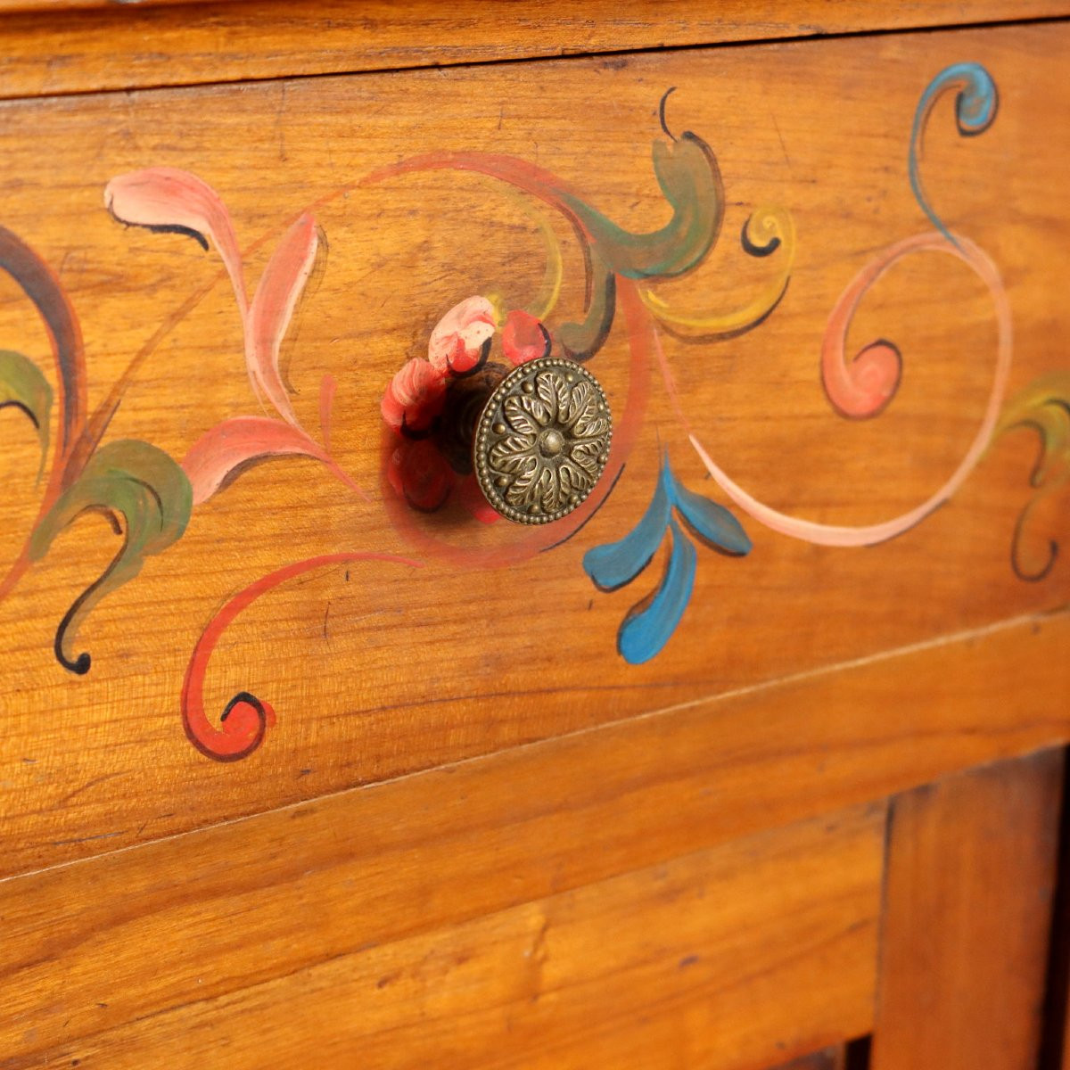Credenza Scantonata in Ciliegio Italia Seconda Metà XIX Secolo-photo-4
