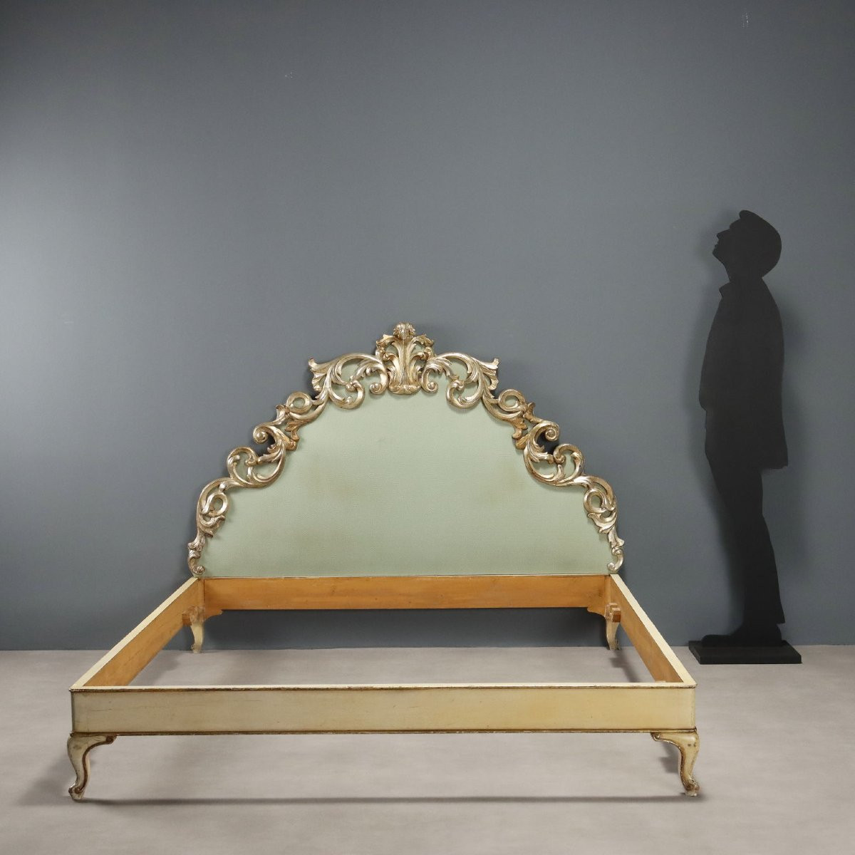 Letto Matrimoniale in Legno Laccato Italia XX Secolo-photo-2
