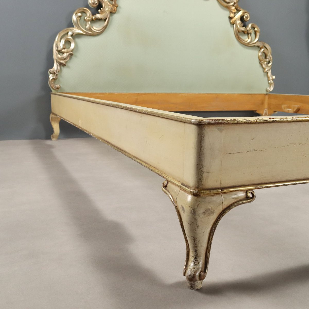 Letto Matrimoniale in Legno Laccato Italia XX Secolo-photo-5