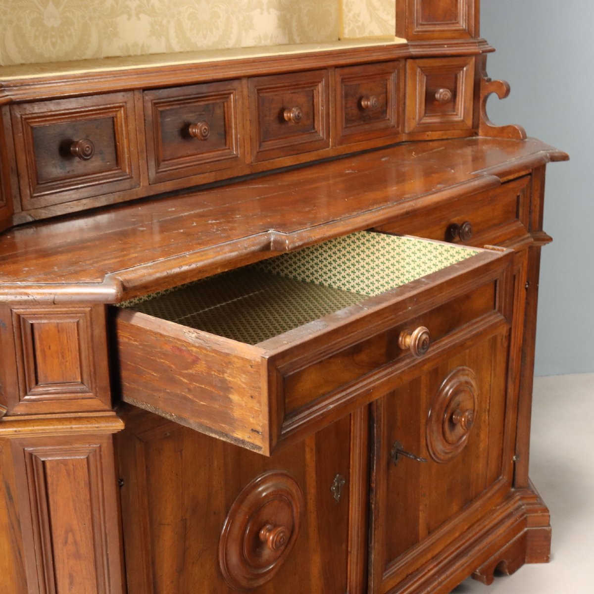 Credenza con Alzata Italia Fine XIX Inizio XX Secolo-photo-3