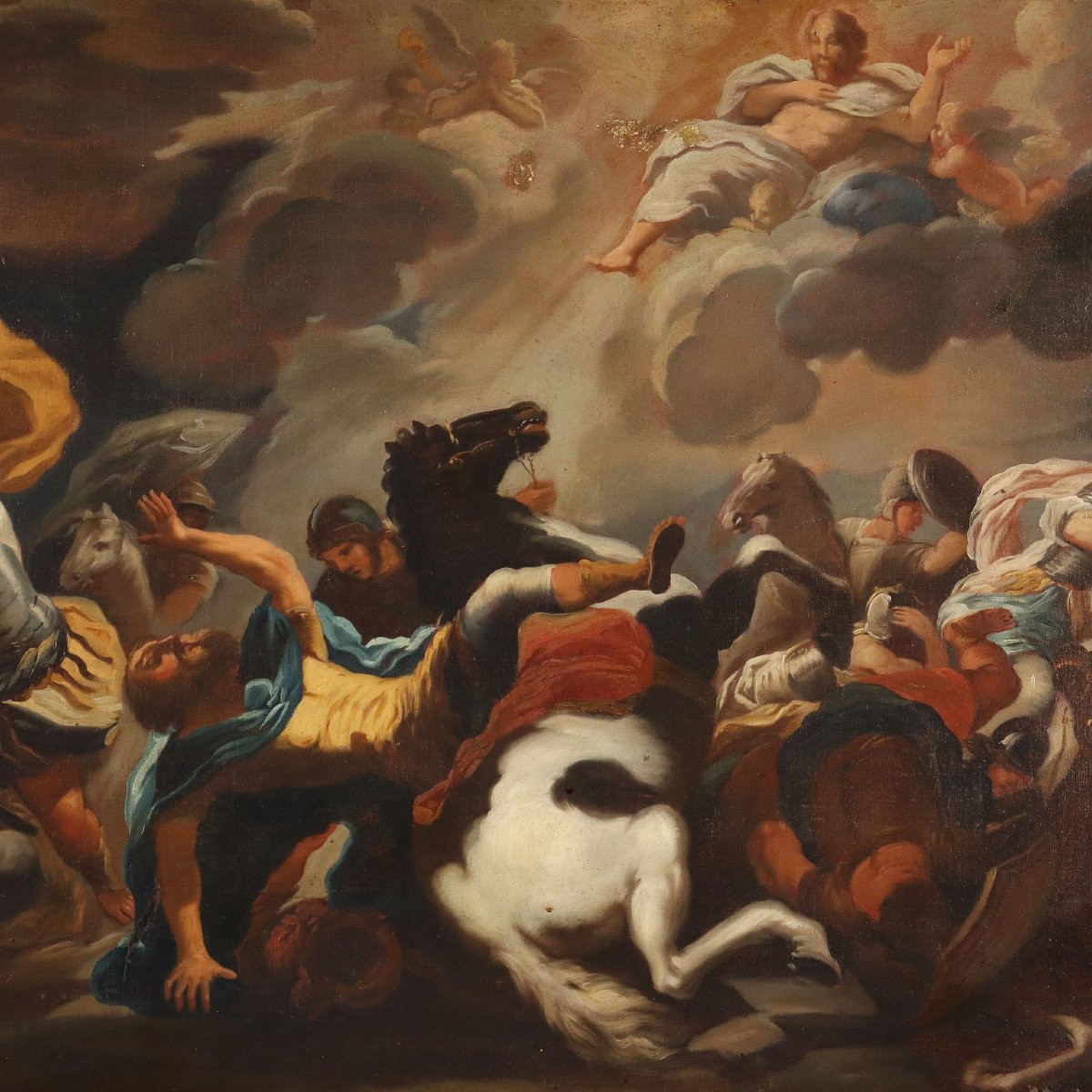 Dipinto La Conversione di San Paolo Scuola di Luca Giordano XVII Secolo-photo-3