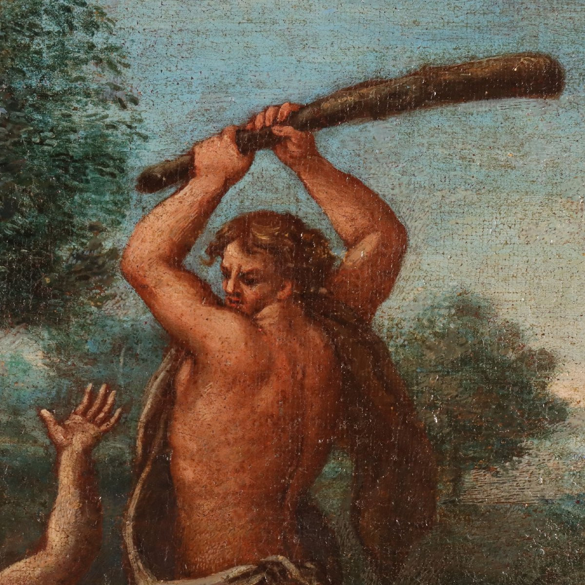 Dipinto Caino e Abele Olio su tela Scuola nord- italiana del XVII -XVIII secolo-photo-4
