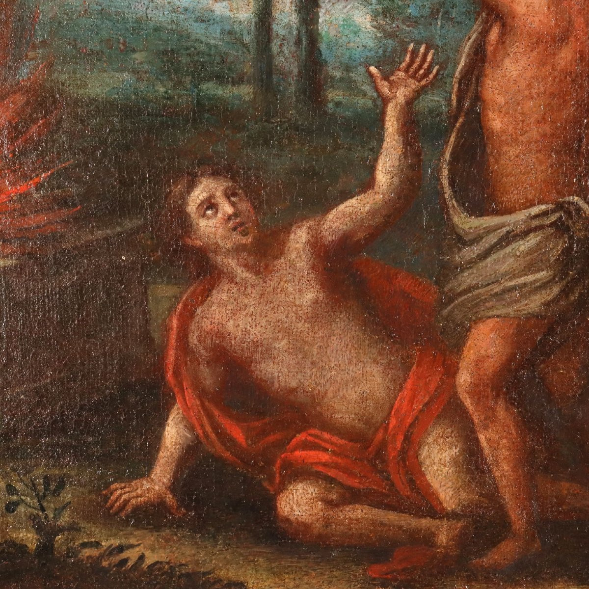 Dipinto Caino e Abele Olio su tela Scuola nord- italiana del XVII -XVIII secolo-photo-1