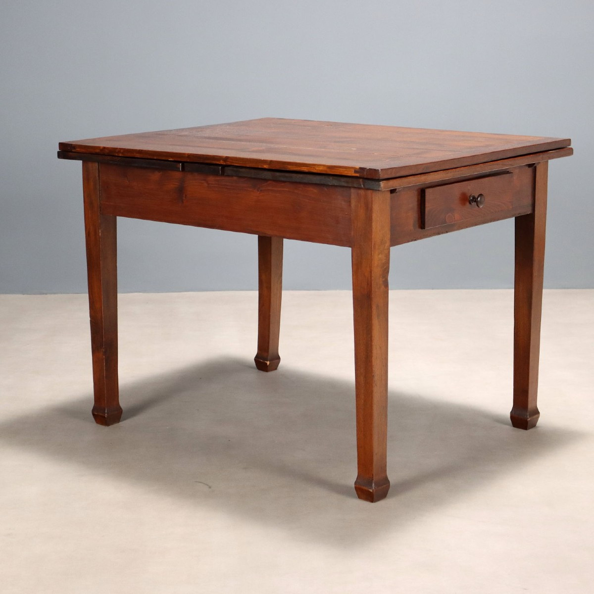 Tavolo Allungabile in Abete e Faggio Italia Fine XIX Secolo