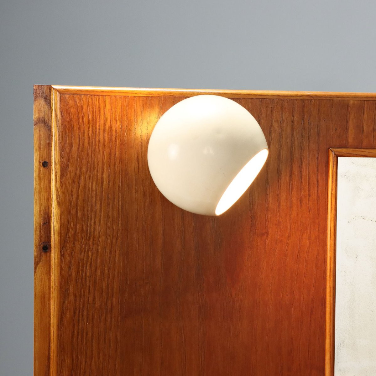 Toelette Vintage Design Impiallacciata Rovere con Specchio Anni 50-photo-1