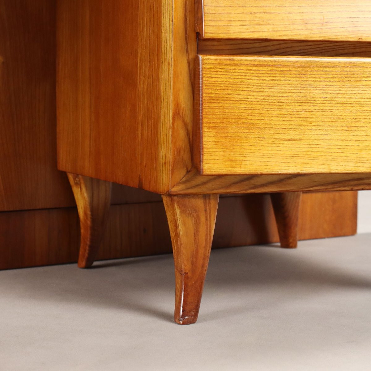 Toelette Vintage Design Impiallacciata Rovere con Specchio Anni 50-photo-4