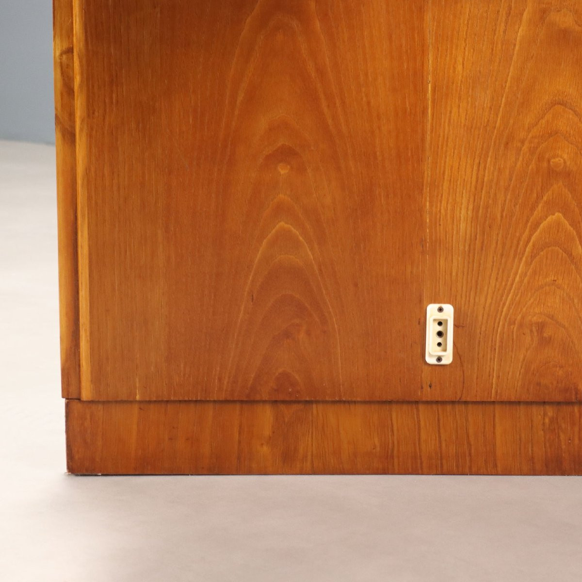 Toelette Vintage Design Impiallacciata Rovere con Specchio Anni 50-photo-5