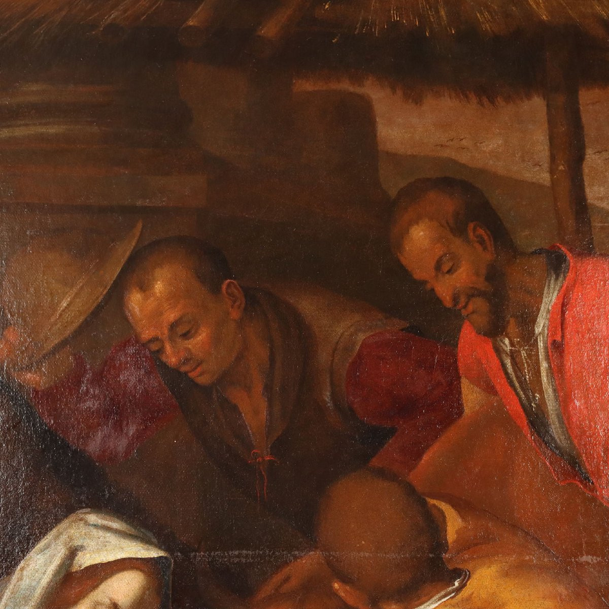 Dipinto Seguace di Jacopo da Bassano Adorazione dei Pastori XVII Secolo -photo-3