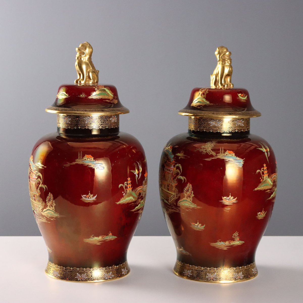 Coppia di Potiches in Ceramica Manifattura Carlton Ware-photo-7