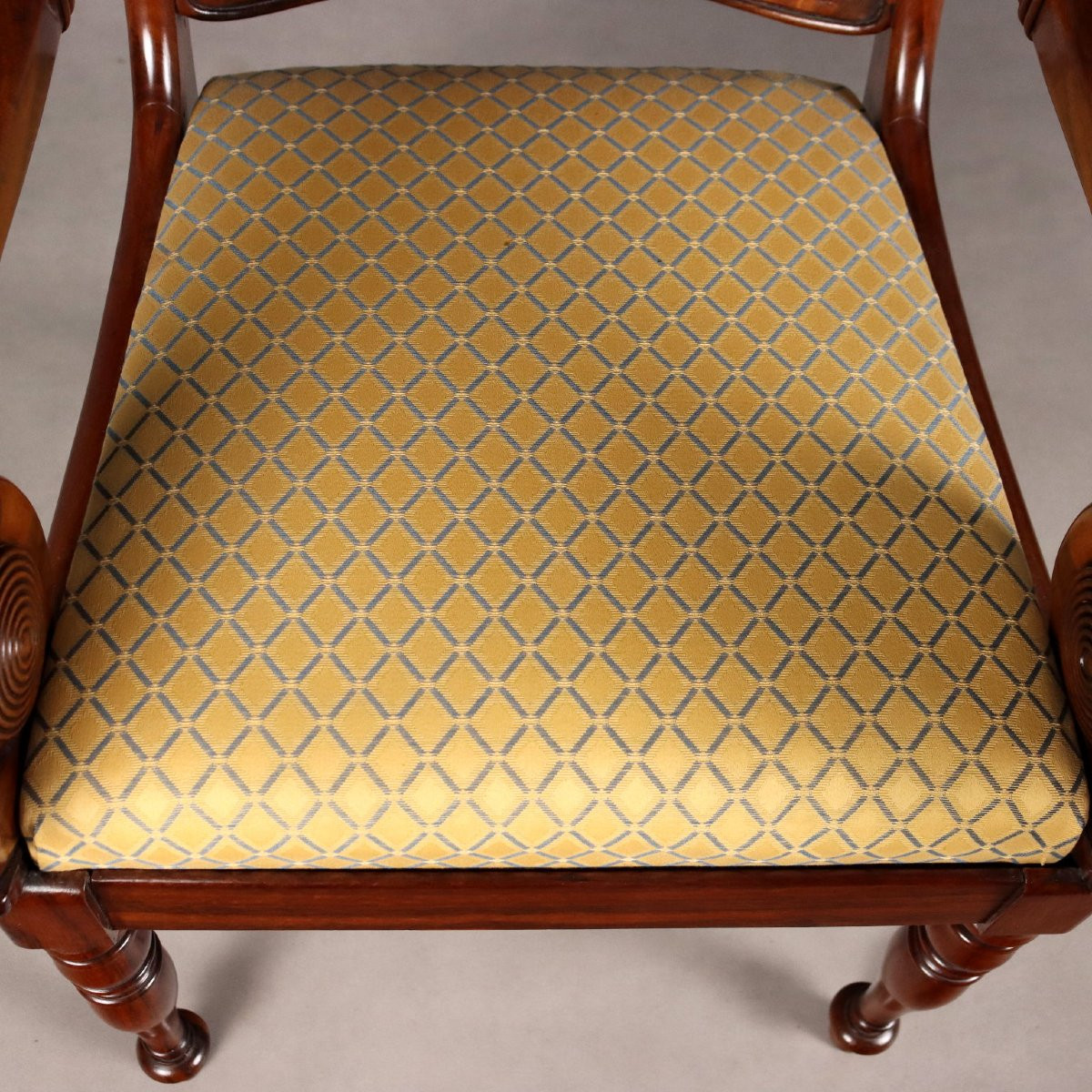 Coppia di Poltrone Luigi Filippo in Mogano Francia Secondo Quarto XIX Secolo-photo-4