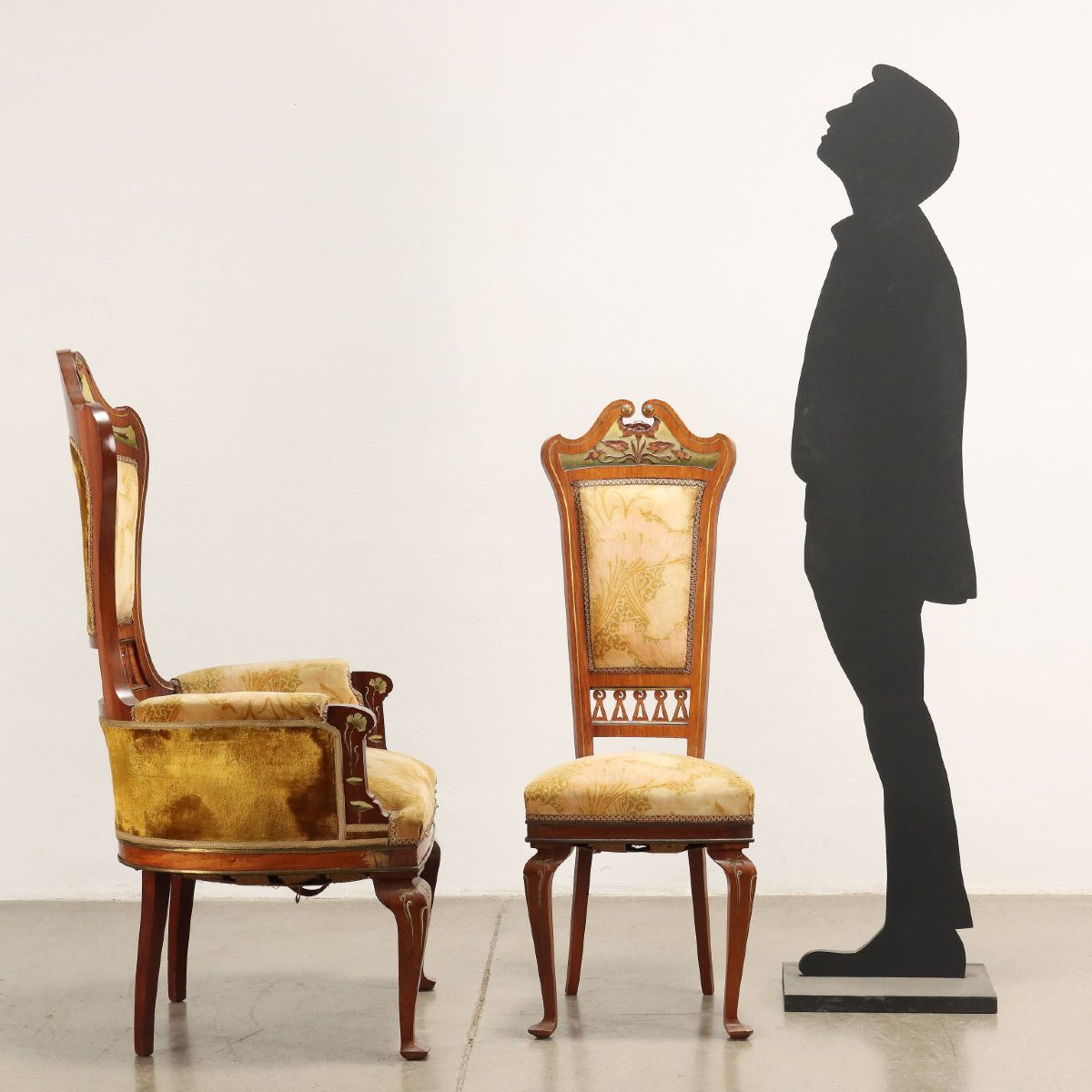 Gruppo di Due Poltrone e Quattro Sedie Liberty Coppia di Poltrone e quattro Sedie-photo-2