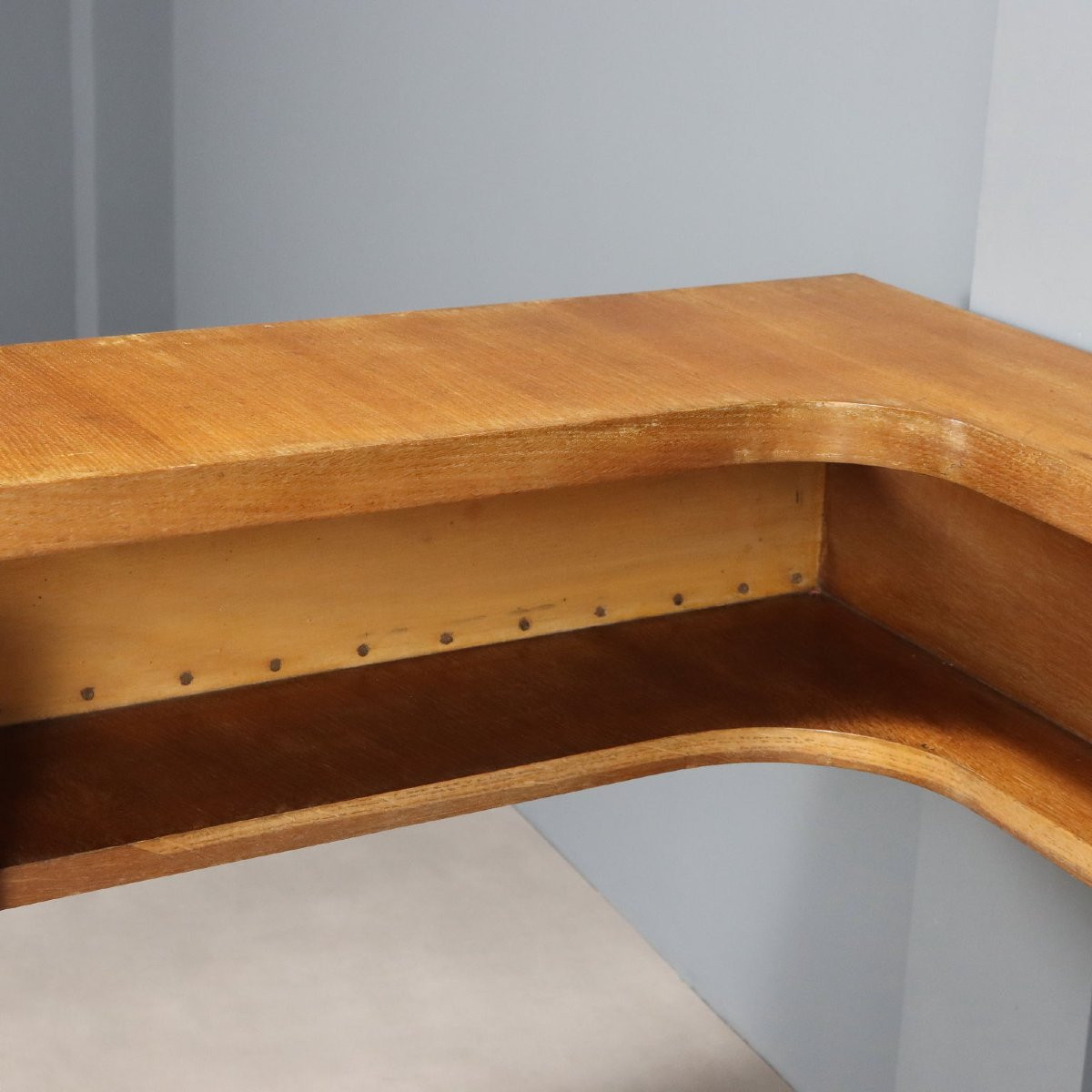 Mobile Bar Vintage Design Impiallacciato Rovere Metallo Anni 50 Originale-photo-1