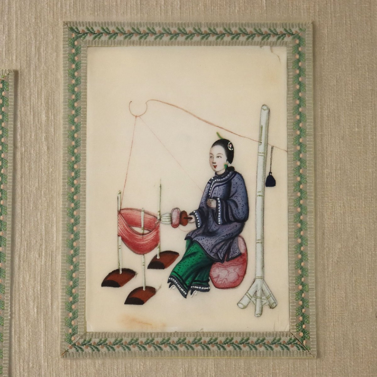 Collezione di Figure Cinesi Dipinti Antichi Canton Epoca Qing 1860 Originali-photo-3