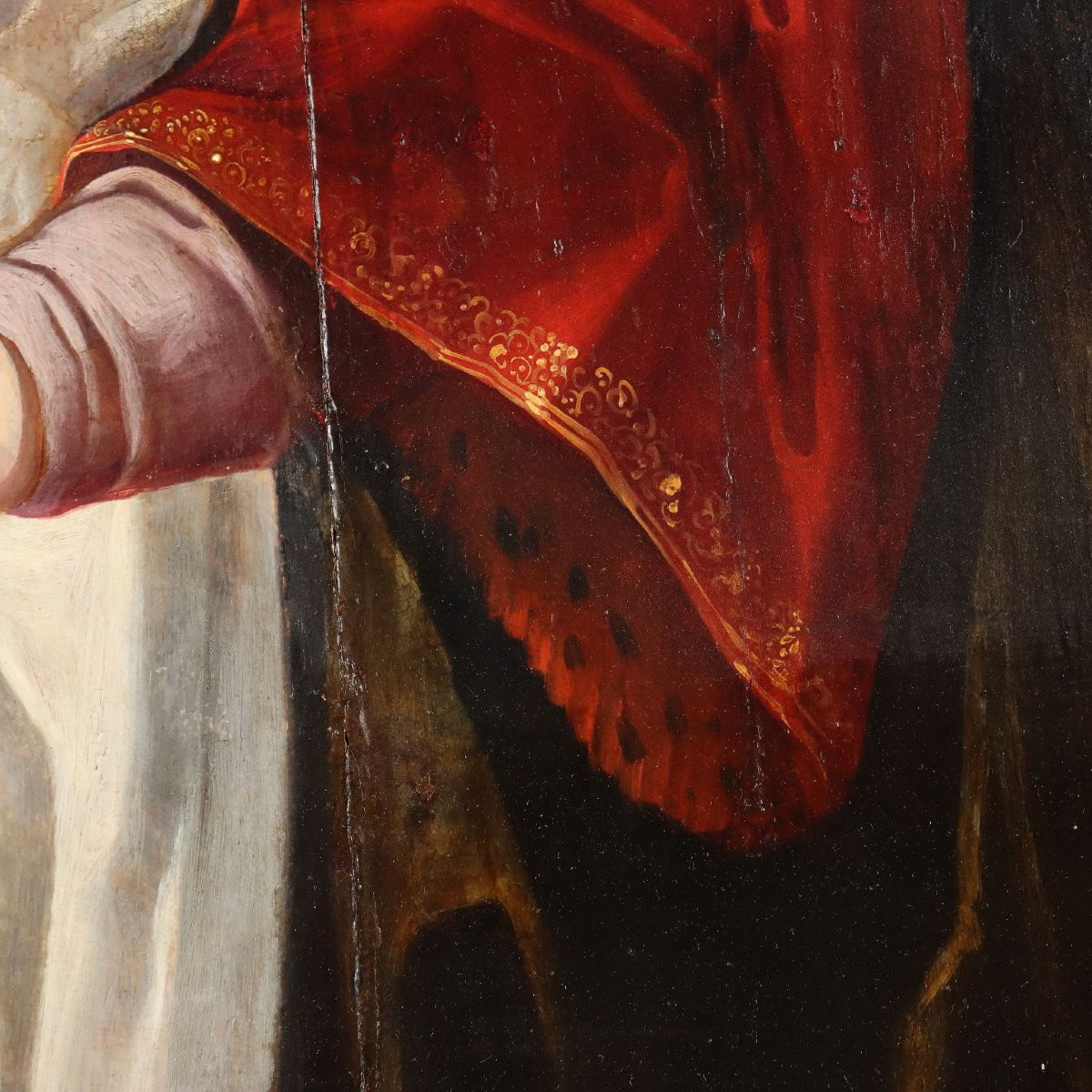 Dipinto Antico Matrimonio Mistico di Santa Caterina XVI Secolo Originale-photo-4