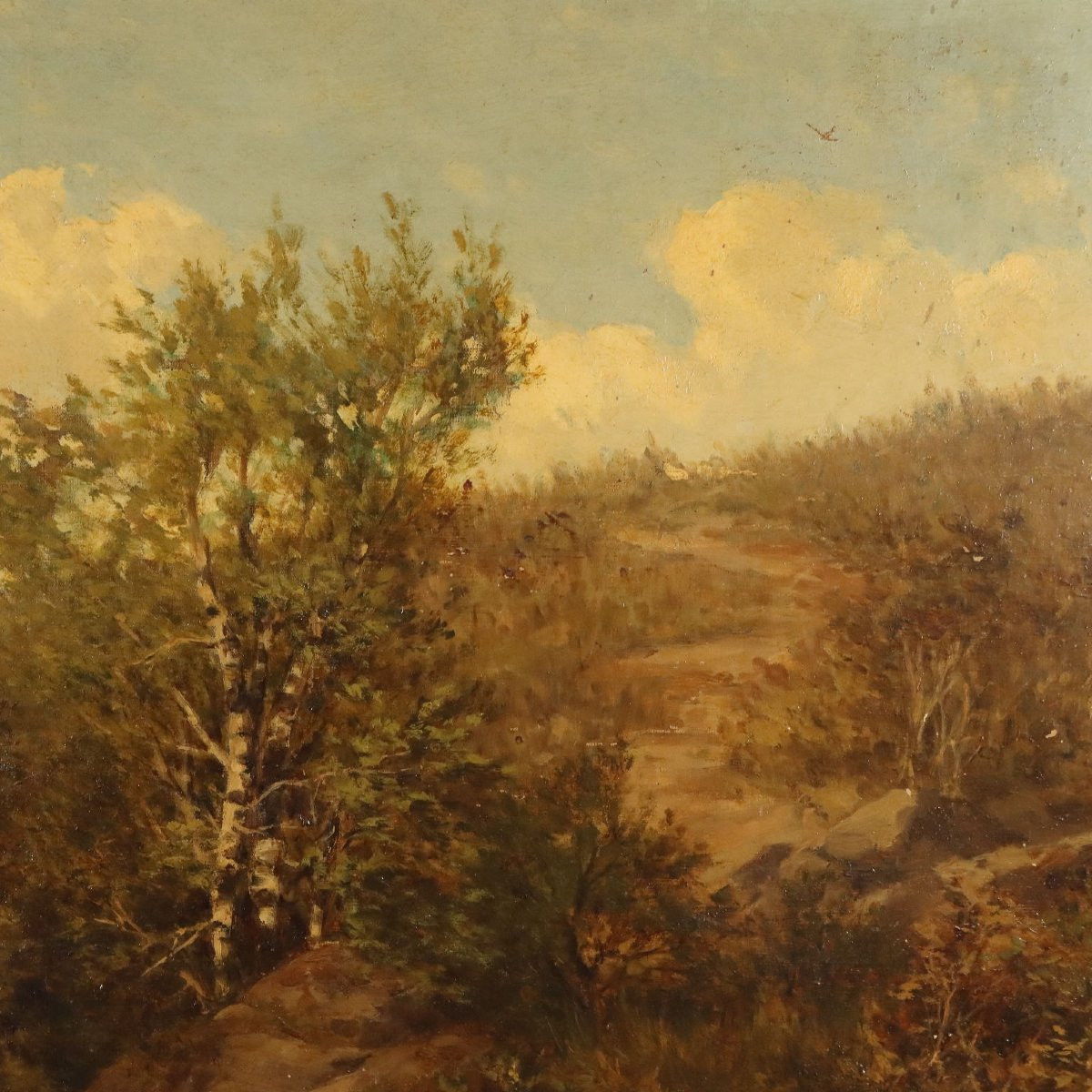 Dipinto di Achille Dovera Paesaggio con Gregge e Pastori-photo-4