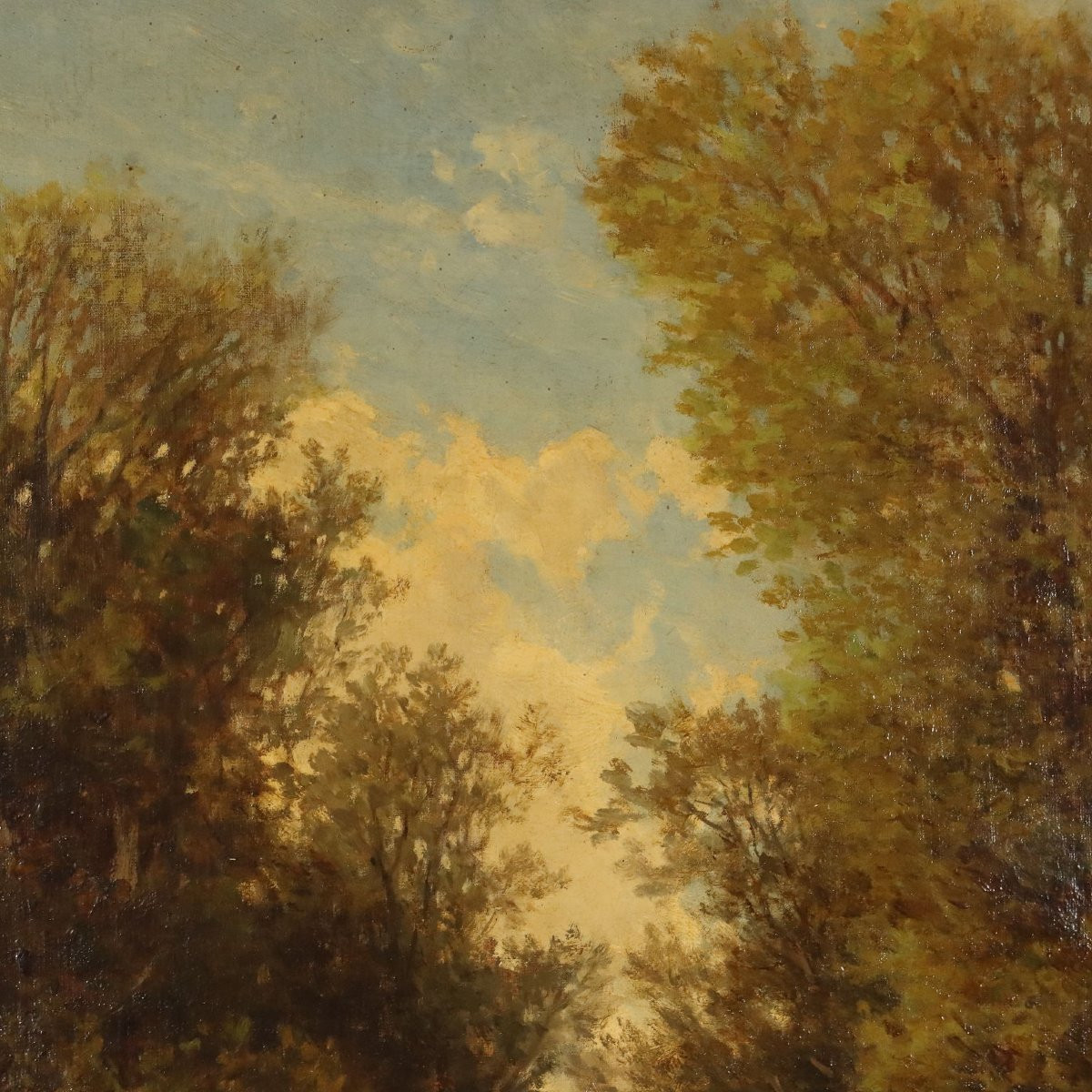 Dipinto di Achille Dovera Paesaggio con Gregge e Pastori-photo-5