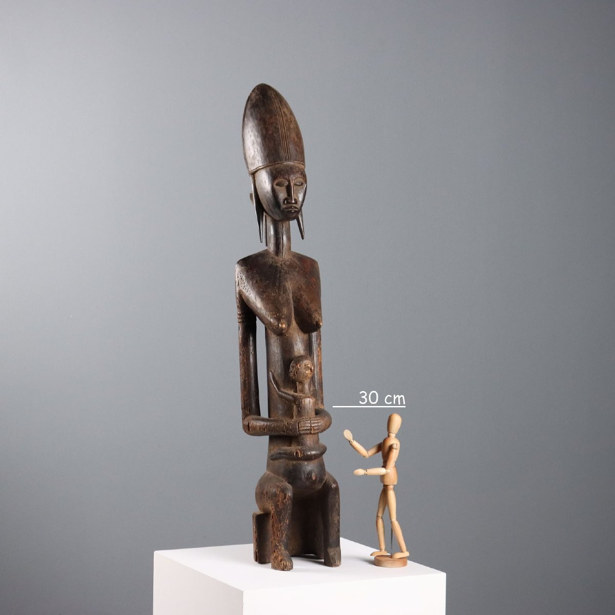 Maternità Scultura in Legno Arte Bamana Mali-photo-2