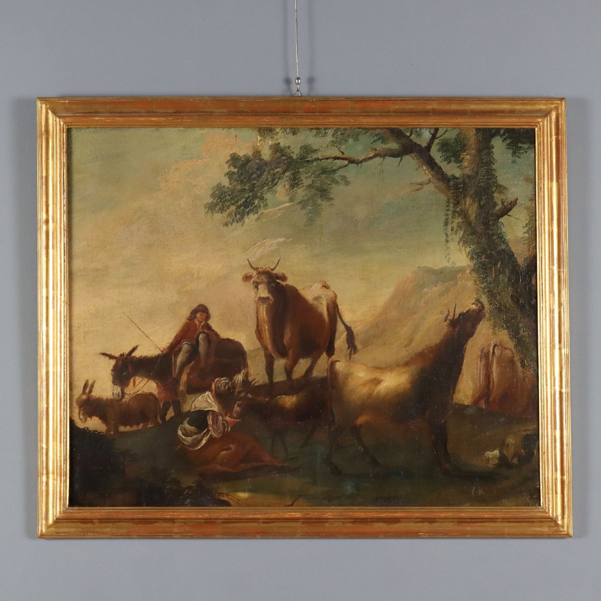 Dipinto Paesaggio con Armenti e Pastori