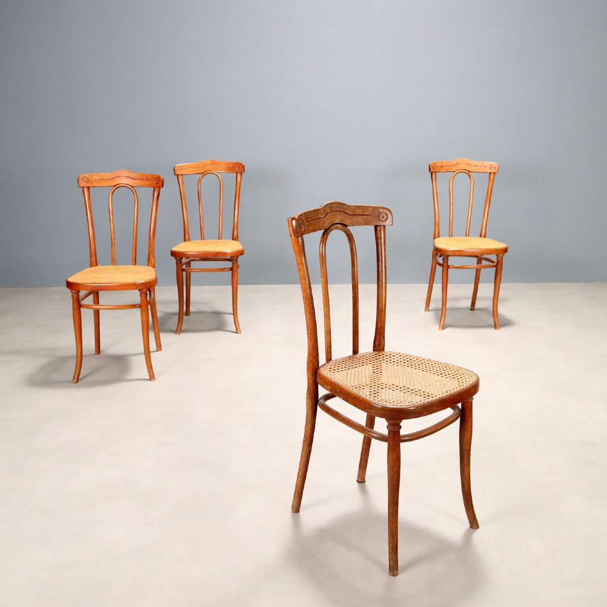 Gruppo 4 Sedie Thonet in Faggio Austria Fine XIX Secolo