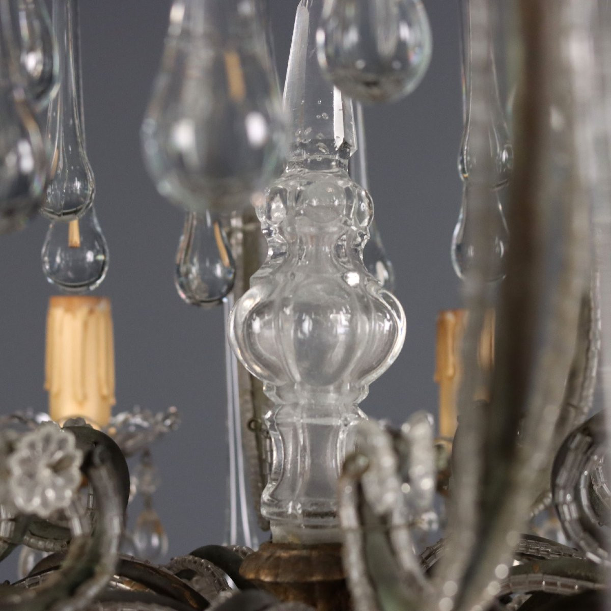 Lampadario a Otto Luci Italia Fine XIX Secolo-photo-1