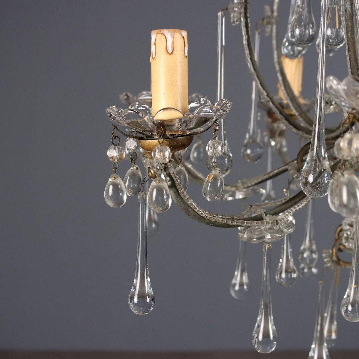 Lampadario a Otto Luci Italia Fine XIX Secolo-photo-3