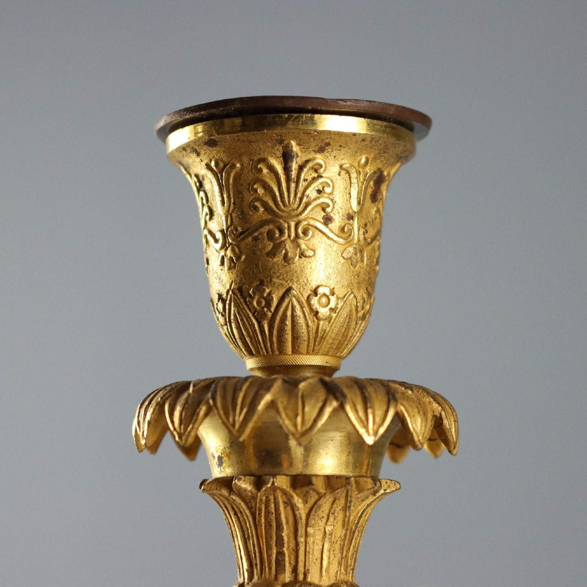 Coppia di Candelabri in Bronzo Dorato Francia Seconda Metà XIX Secolo-photo-1