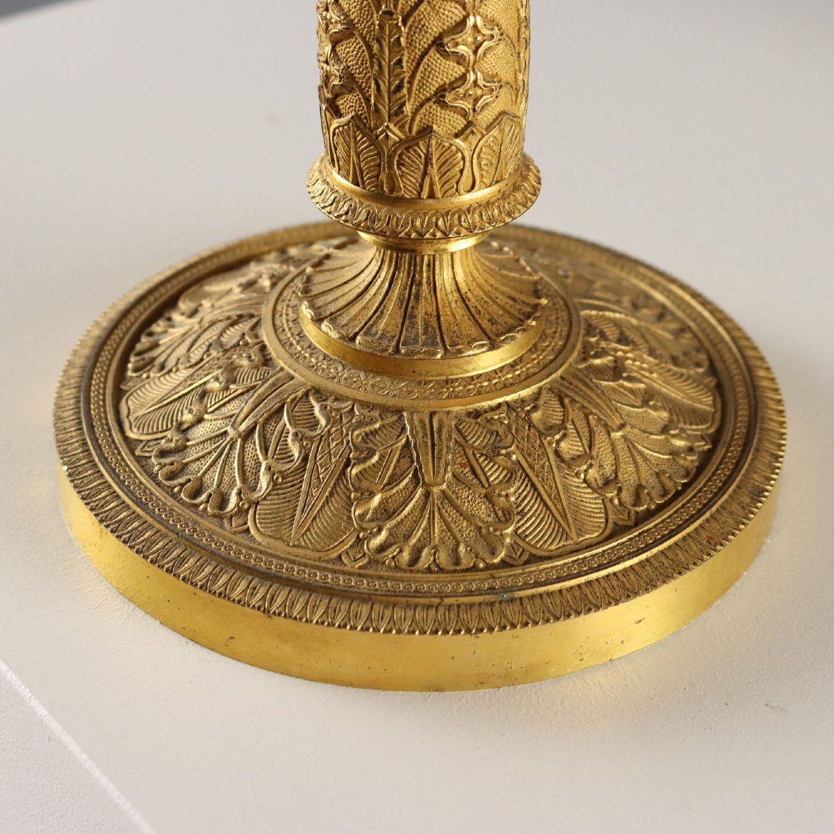 Coppia di Candelabri in Bronzo Dorato Francia Seconda Metà XIX Secolo-photo-6