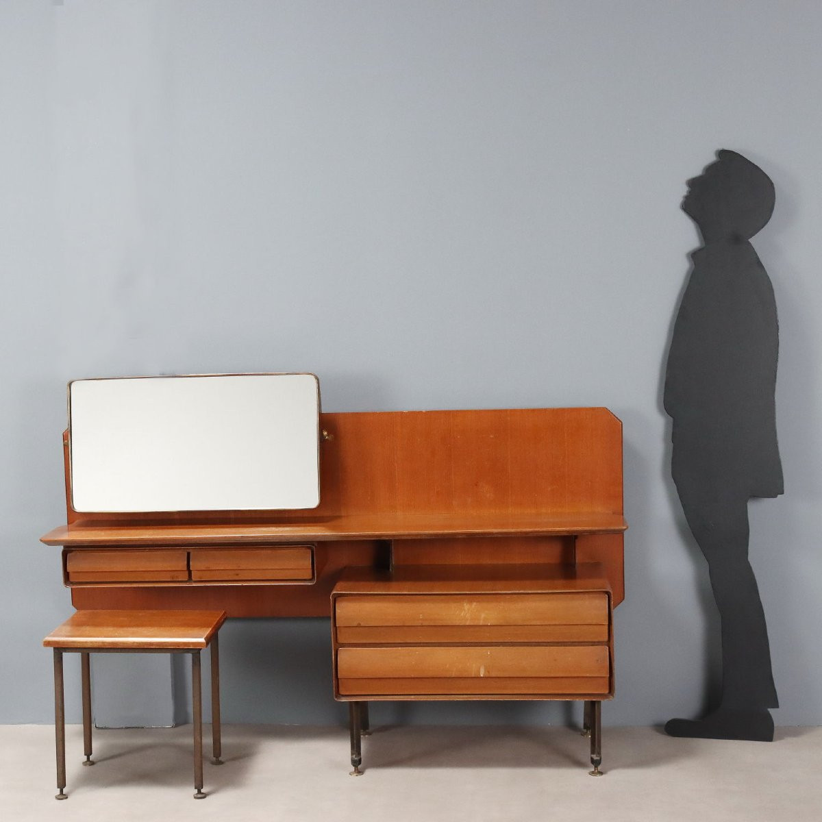 Toelette con Specchio e Sgabellino Anni '60-photo-2