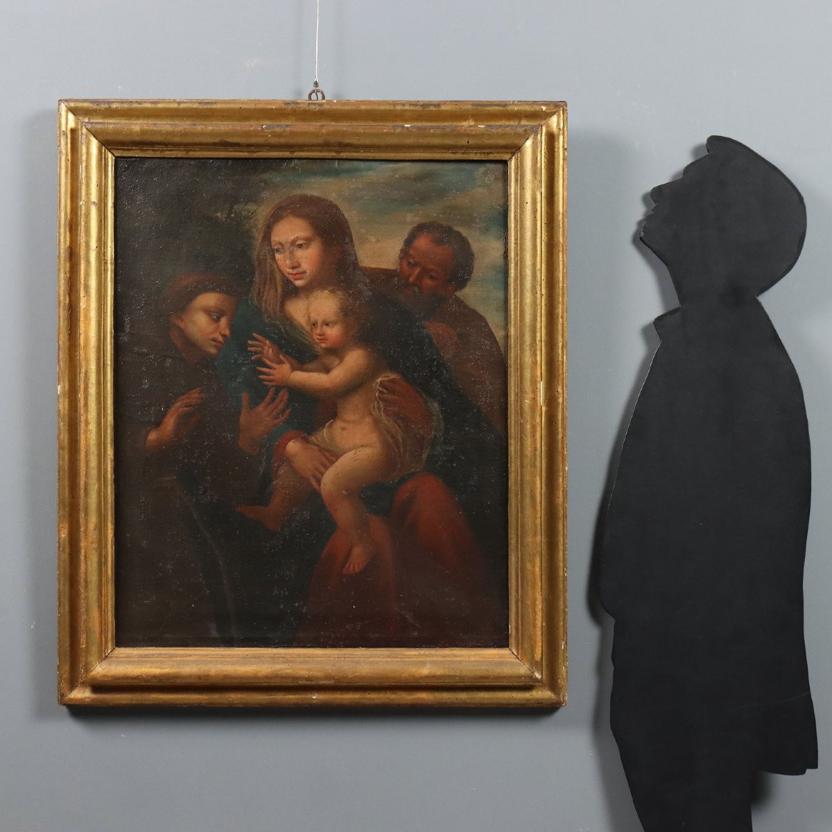 Dipinto Sacra Famiglia con Santo Francescano-photo-2