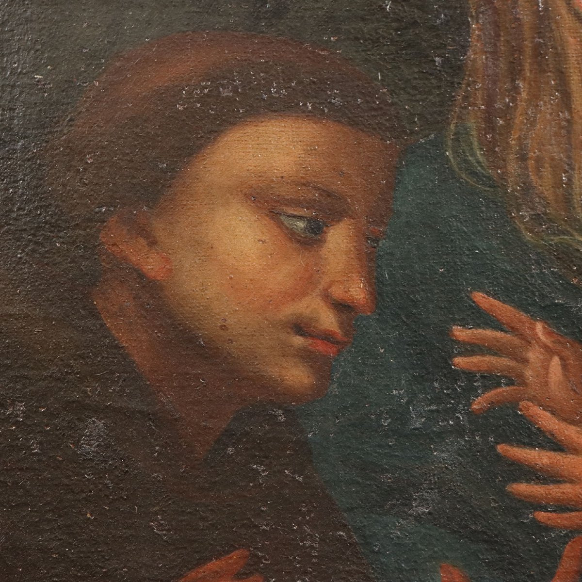 Dipinto Sacra Famiglia con Santo Francescano-photo-1