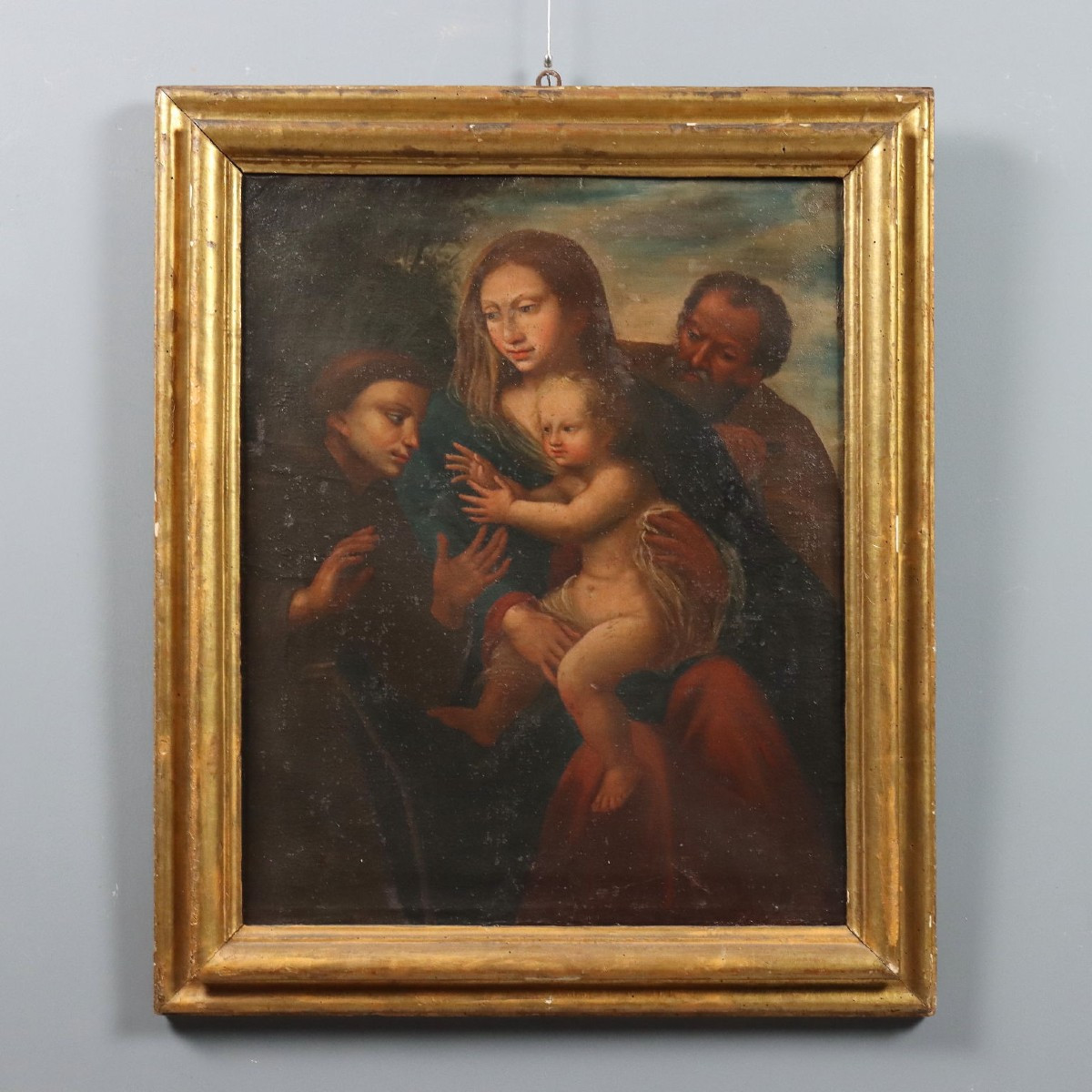 Dipinto Sacra Famiglia con Santo Francescano