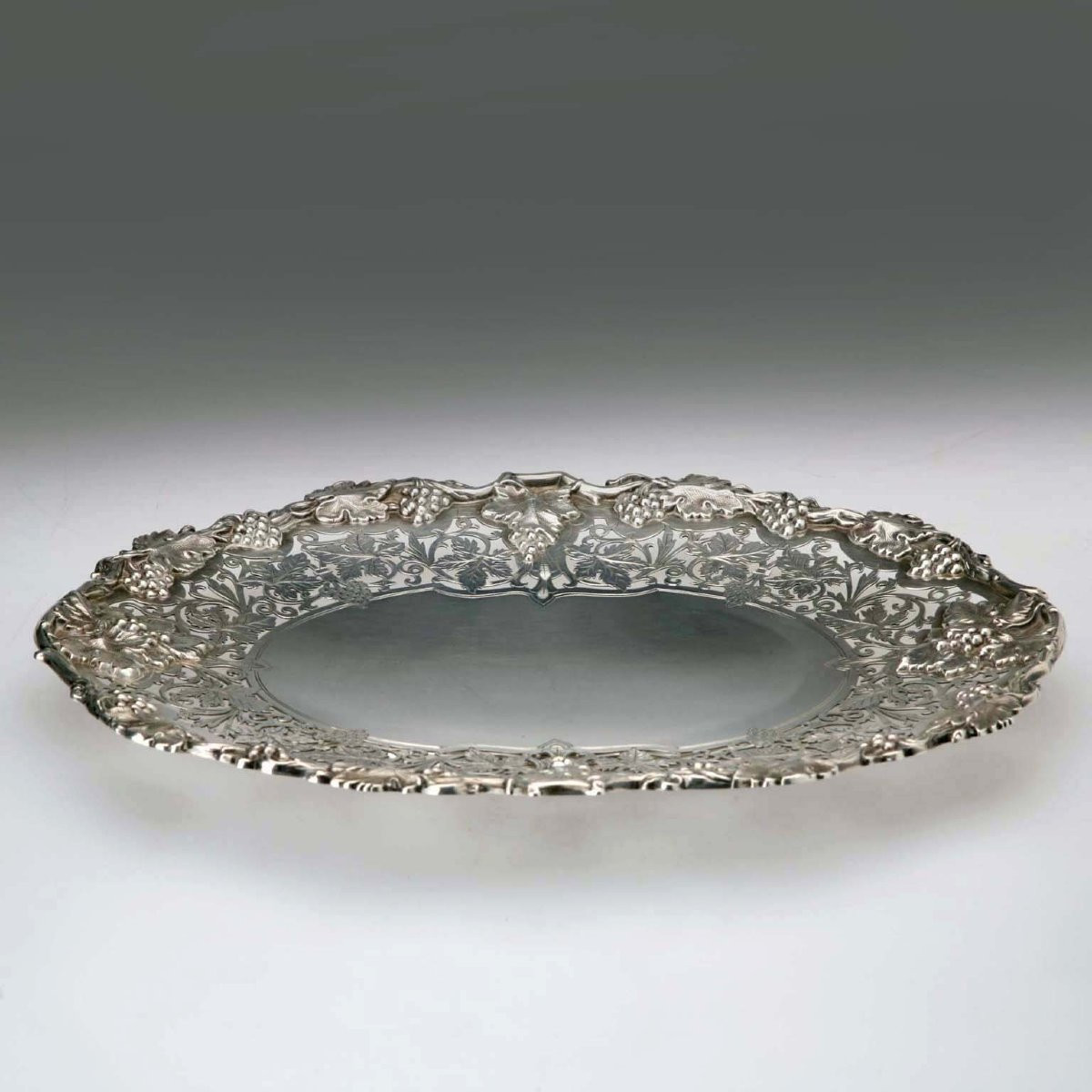 Vassoio in Argento Walker & Hall Sheffield Inghilterra 1936-photo-4