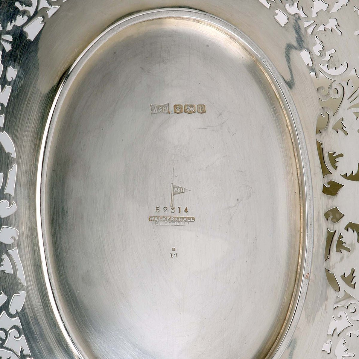 Vassoio in Argento Walker & Hall Sheffield Inghilterra 1936-photo-7
