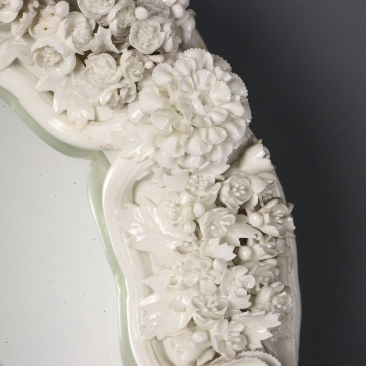 Specchiera Veneziana in Vetro Bianco Murano, XIX Secolo-photo-4