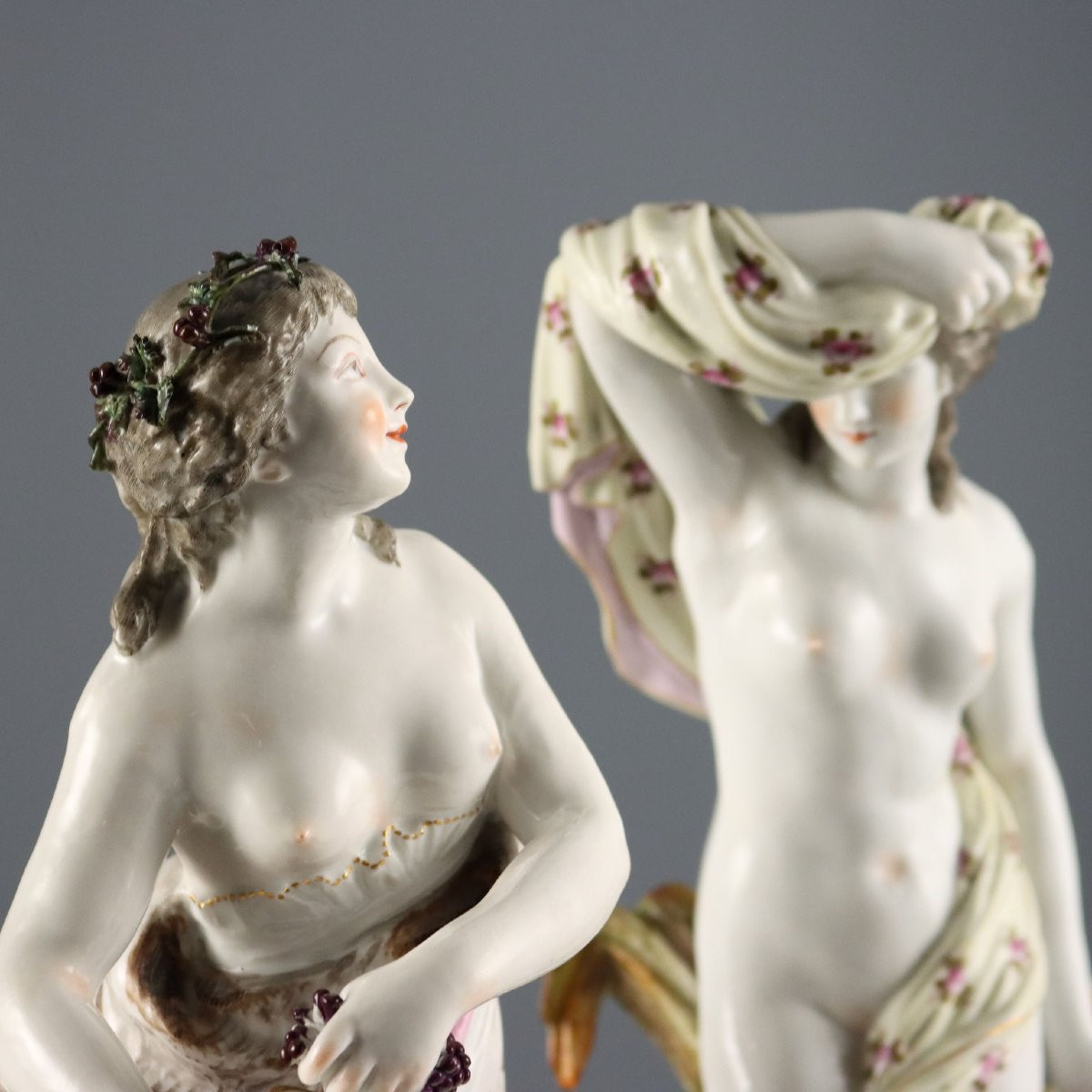 Coppia di Statue in Porcellana Edmé Samson Parigi Francia Fine '800-photo-3