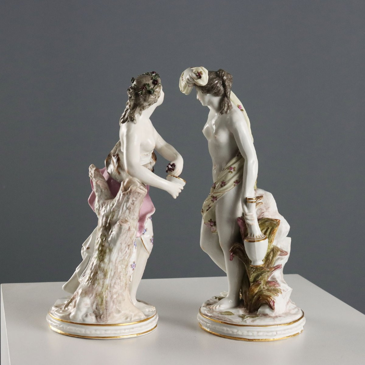 Coppia di Statue in Porcellana Edmé Samson Parigi Francia Fine '800-photo-6