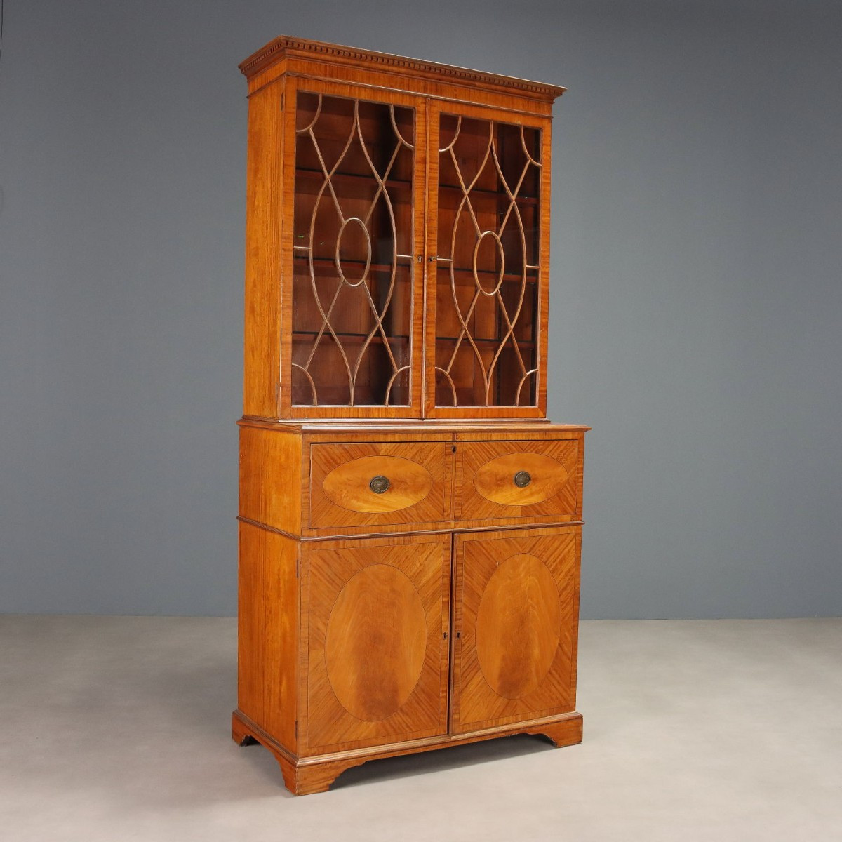 Libreria Inglese in Satinwood Inghilterra Fine XIX Secolo