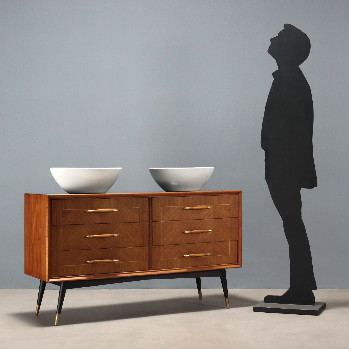 Cassettiera Anni '60 con Doppio Lavabo-photo-2