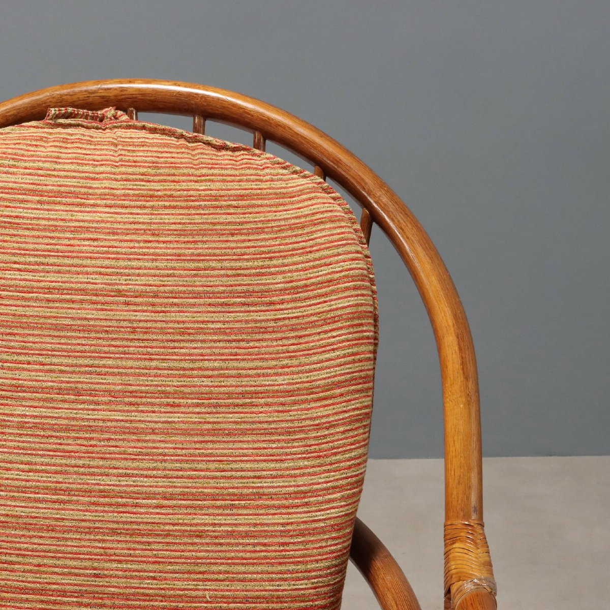 Coppia di poltrone Girevoli in Bambù Anni '60-photo-3