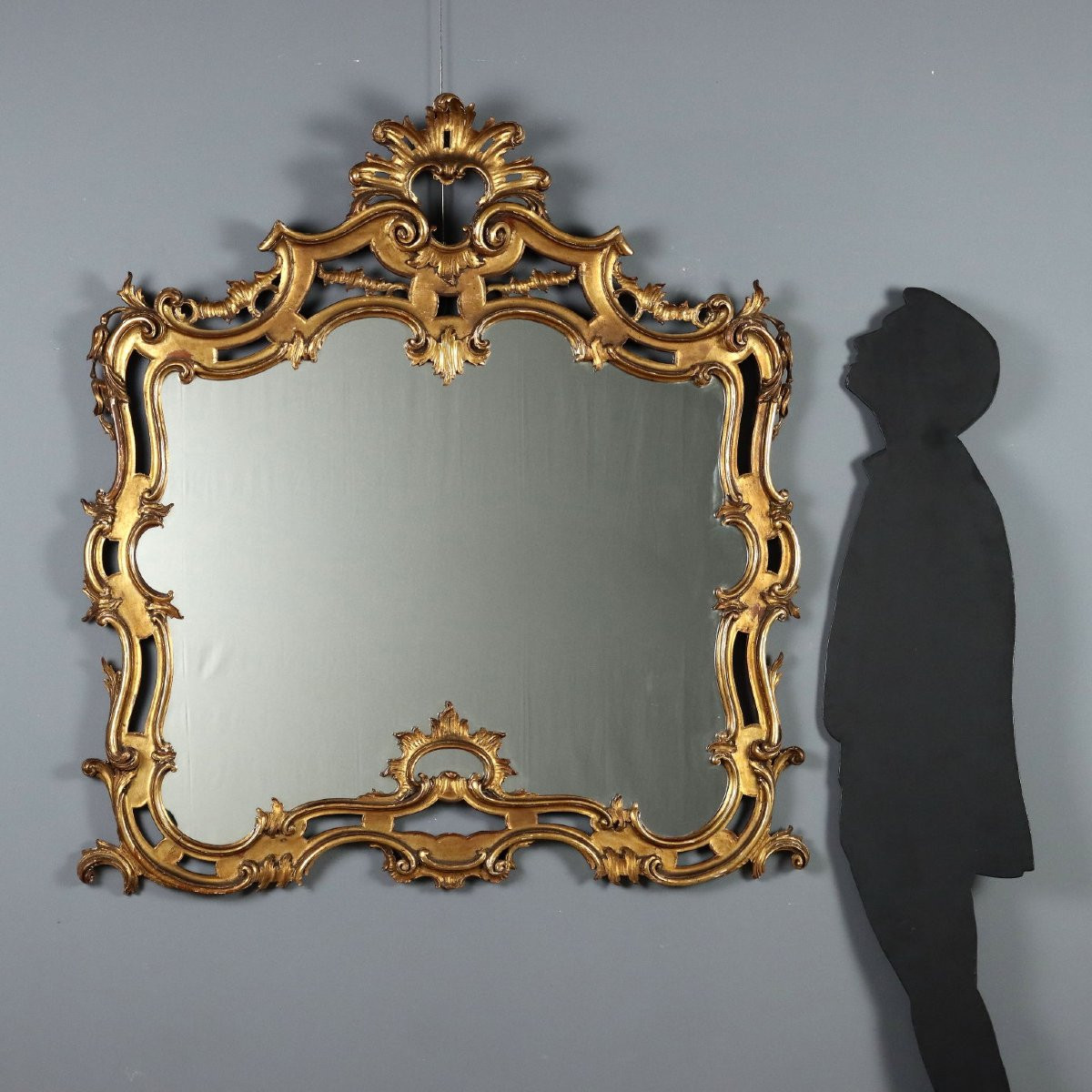 Specchiera in Legno Intagliato e Dorato Italia Inizio XX Secolo-photo-2