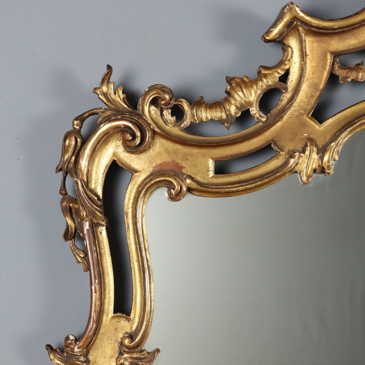 Specchiera in Legno Intagliato e Dorato Italia Inizio XX Secolo-photo-4